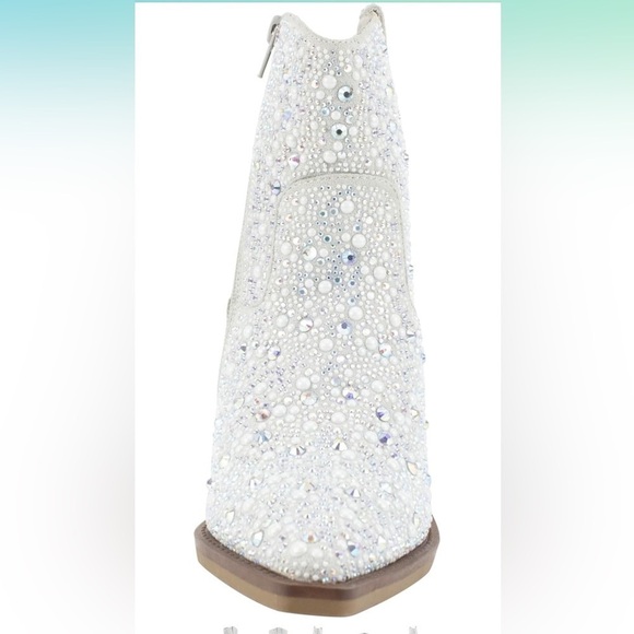 Very G Western Kady Pearl Bling Rhinestone Booties Cowboy Boots - Size 9.5 - Picture 4 of 14